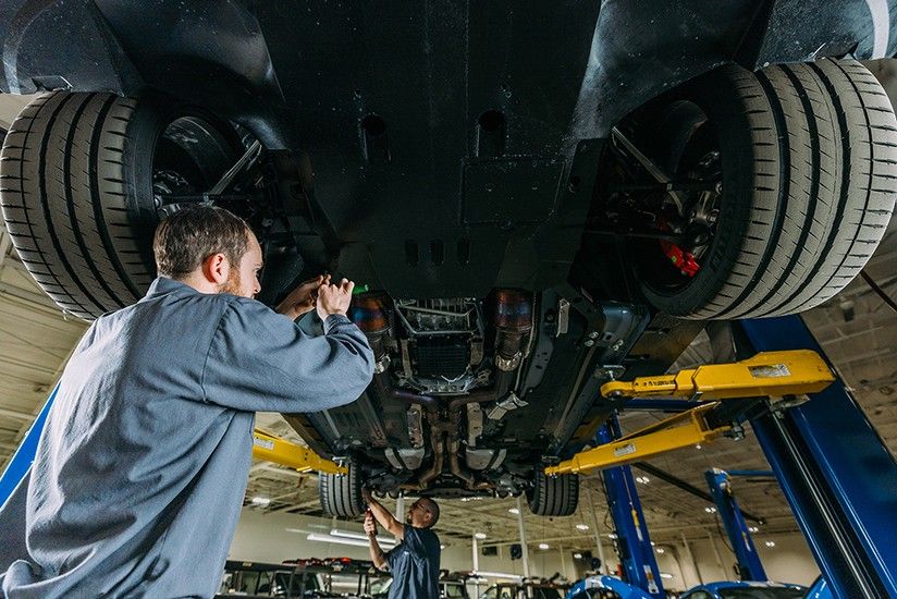 Mechanic repairing a vehicle