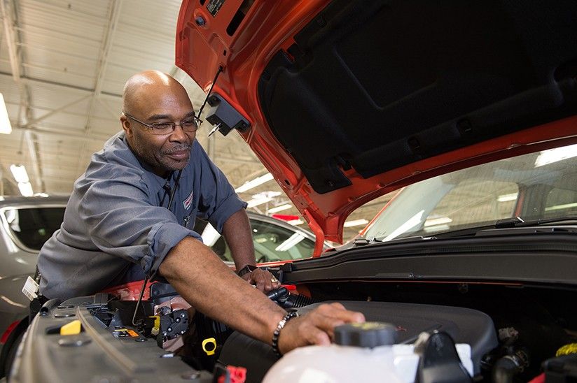 Mechanic repairing a vehicle