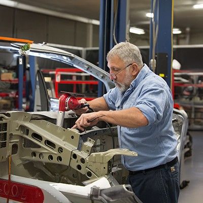 Mechanic working on a vehicle